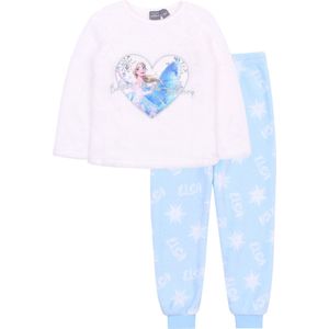 Blauw-witte fleece meisjespyjama Elsa - Frozen