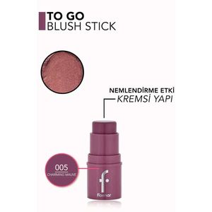 Flormar - To Go Blusher Stick - Moisturizing & Shining Creamy Stick Blush - Hydraterende & Glanzende Romige Stick Blush - 005 Charming Mauve