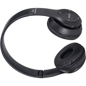 Opvouwbare Draadloze Over-ear-koptelefoon Plastic Bluetooth Draadloos Stereo Plug-in-kaart voor Gamen Zwart