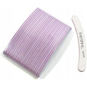 25x Professionele Nagelvijl Zebra Banaan 180/240