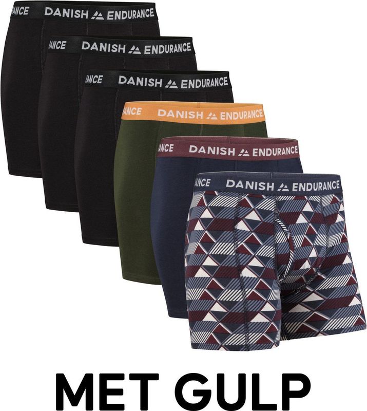 DANISH ENDURANCE - Boxershorts - Zwart - 6-Pack - Elastisch Zacht Katoen