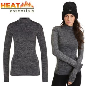 Heat Essentials - Premium Thermo Ondergoed Dames - ThermoShirt Dames - Zwart - S - Thermokleding Dames - Thermo Shirt Dames Lange Mouw