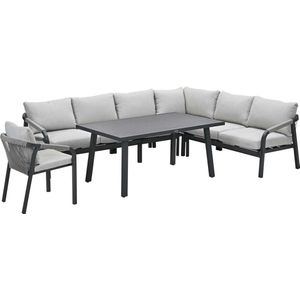 Garden Impressions Tarera lounge dining set 6-delig incl stoel - donker grijs