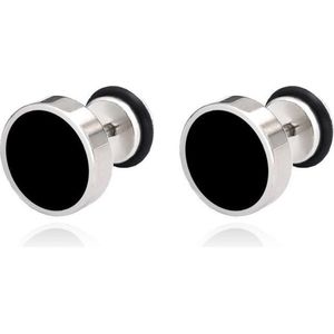 Goudkleurige vierkante zirkonia oorknop 8 mm