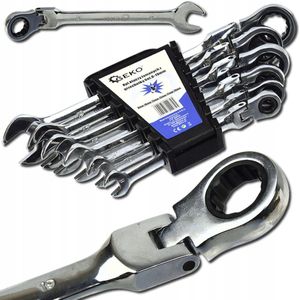 Ringsleutelset met Ratel 72T 6 Stuks 8-19mm CrV