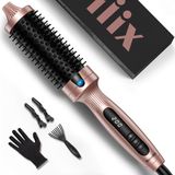Terviiix Thermische Borstel - Thermal Brush - 38mm Keramische Tourmaline Ionische Krultang - Warme Borstel voor Wortelvolume & Losse Krullen - Digitale Display met 5 Temperatuurinstellingen - Dubbele Spanning