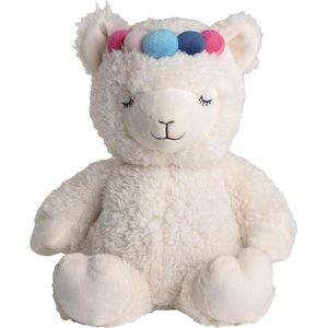 Warming Cushion/Stuffed Toy ""Alpaca"" met Millet Lavender Filling - 35 cm - 750 g - Wit
