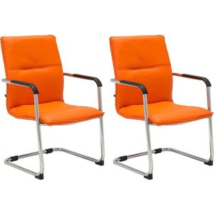 CLP Seattle Set van 2 bezoekersstoelen - Kunstleer oranje