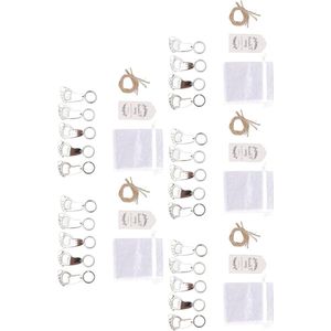 Voetafdruk Sleutelhanger Feestartikelen | Baby Douche | 24 Sets Roest Preventie | Beschrijfbaar Label voor Bruiloft .