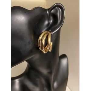 Gelaagde open hoepel oorbellen goudkleurig | Moederdag | Verjaardagscadeau| Cadeautje| Valentijnsdag| Kado | sieraden | vaderdag | oorbellen | oorsieraden