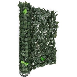 Blumfeldt Fency Dark Leaf - privacyscherm , windscherm , geluidswering , 300 x 100 cm , beukenbladeren , hoge opaciteit , kunststof gecoat gaas , maaswijdte 6 x 6 cm , donkergroen