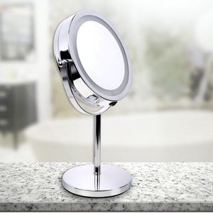 Cosmetische Spiegel met 16 LED's Hoogte: ca. 32 cm Make-up spiegel Make-up spiegel met verlichting Staande spiegel