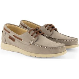 Travelin Seaport - Dames Instappers - Leren Moccasins met veter - Grijs - Maat 36