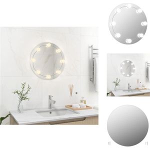 vidaXL Wandspiegel LED - Zilver - 50 cm - Geslepen randen - Spiegel