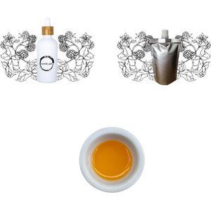 Frambozenpitolie in navulbaar glazen pipet flesje 100ml + navulling 100ml - plasticvrij verpakt - vegan - dierproefvrij en zonder chemische toevoegingen - Frambozenpit huidolie