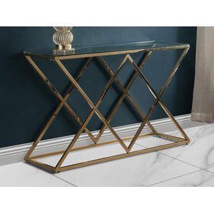 PASCAL MORABITO Sidetable CHARLOTTE - Gehard glas en staal - Goudkleurig - van Pascal Morabito