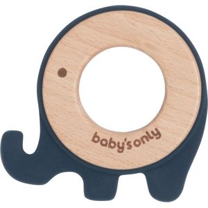 Baby's Only Houten baby bijtring - Bijtspeeltje olifant - Vintage Blue - Baby cadeau