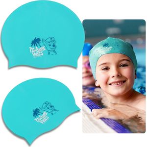 Paw Patrol Chase Zwemcap, Silicone voor kinderen 3+, Rekbaar, Universele maat voor zwembad