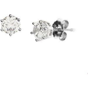 Huiscollectie Oorknoppen Zirkonia Witgoud Glanzend
