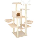 tectake® - Krabpaal Lilou beige - 402932 - kattenkrabpaal - kattenpaal