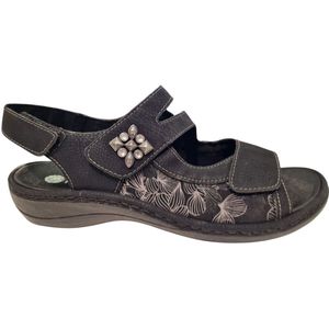 Remonte Dames Sandaal - D7647-01 Zwart/Combi - Maat 37
