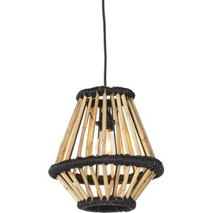 QAZQA Evalin - Oosterse Hanglamp - 1 Lichts - Ø 32 cm - Zwart - Woonkamer - Slaapkamer - Keuken