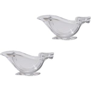 2 stuks - citroenpers - Citruspers - 2.8*5.2*12cm - Handmatige Perser voor Citroenen, Limoenen en Sinaasappels - Handmatige Citruspers - Draagbare transparante fruitsapcentrifuge - Transparant - Acryl