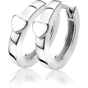 ZINZI zilveren oorringen 15 x 3mm hart met luxe klapsluiting ZIO1508
