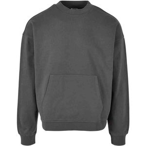 Urban Classics - Organic Boxy Pocket Crewneck sweater/trui - XXL - Grijs