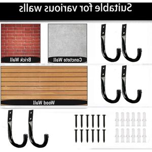 Heavy Duty Garagehaken - Set van 6 Utility Haken voor Garage Muur Opslag - Geschikt voor Garages, Magazijnen, Kelders en Tuinen