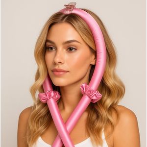 Heatless Curls - Premium - Silkycurls - Roze - 100 cm