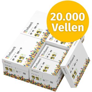 Infowerk Printerpapier kopieerpapier 20000 vellen 40 x 500 A4 80g premium wit PEFC-gecertificeerd