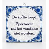 Tegels delfts blauw - De koffie loopt