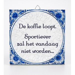 Tegels delfts blauw - De koffie loopt