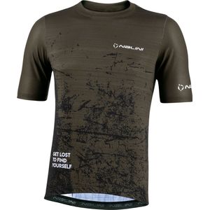Nalini Heren Fietsshirt korte mouwen - gravel shirt Groen - NEW GRAVEL SHIRT Rusty green - S