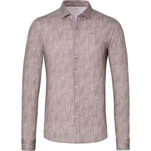 Desoto - Overhemd Melange Bruin - Heren - Maat XXL - Slim-fit