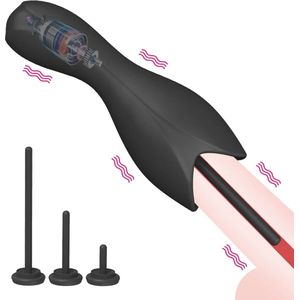 Vibrerende siliconen penis dilator - Penisplug - 3 in 1 - BDSM Urethrale stimluatie - USB Oplaadbaar - 3 opzetstukken - Verschillende lengtes - Elektrisch