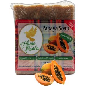 Hansé Pomba - Papaya Soap - Zeep - 99% natuurlijk - Papaja - Suriname