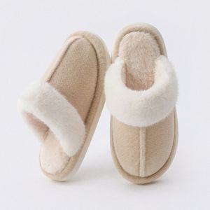 Somstyle Pantoffels voor Dames - Maat 38-39 - Antislip Zool - Sloffen met Pluche Voering - Beige
