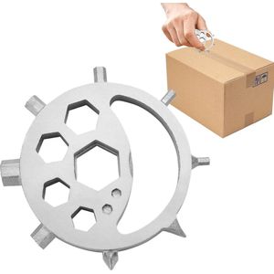 15-in-1 multifunctionele roestvrijstalen sneeuwvlok zon maan en stersleutel - draagbare multitool voor buiten .