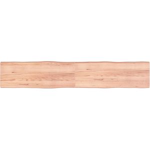 vidaXL - Tafelblad - natuurlijke - rand - 220x40x(2-6) - cm - eikenhout - lichtbruin