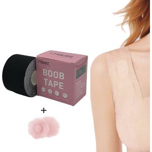 Uniquez Boob tape – Zwart - inclusief tepelcovers - Plak bh – Fashion Tape – Nipple covers – Borst Tape – Strapless BH