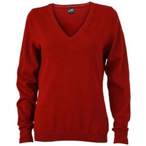 James and Nicholson Vrouwen/dames V-hals pullover (Bordeauxrood)
