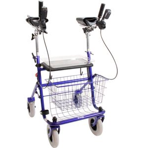 Premis Provo - Rollator - 2de Generatie - Voorzien van Verkorte Onderarmschalen - Metallic Blauw