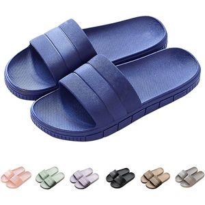 slippers, zomer, slide-slippers, badslippers, strand, indoor/outdoor, slipvast, unisex, effen, maat: 40/41 EU - marineblauw