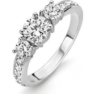 TI SENTO Dames Ring - 925 zilver - Zirconia wit - Maat 19.75 mm / maat 62 - 12044ZI
