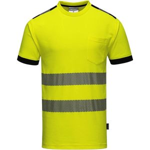Portwest T181 - Hi-Vis Vision T-shirt - Geel/zwart - R Maat S