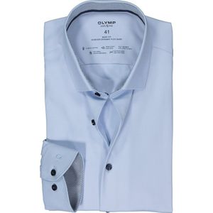 OLYMP 24/7 Level 5 body fit overhemd - herringbone - lichtblauw (contrast) - Strijkvriendelijk - Boordmaat: 38