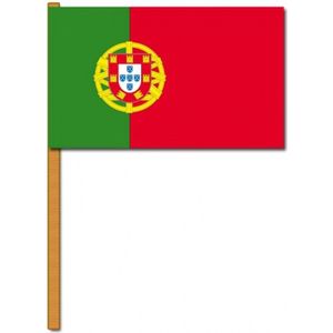 Luxe zwaaivlag Portugal 30 x 45 cm - Vlaggen feestartikelen/supporters artikelen