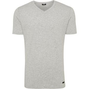 T-Shirt V-Neck Rubber Patch Mannen - Grijs - Maat XXL
